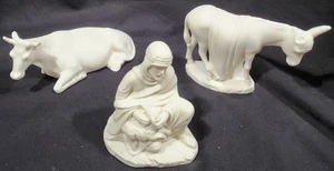 Holland Mold SHEPHERD OX DONKEY 3 Christmas Nativity replacement figures DAMAGED - Picture 1 of 12