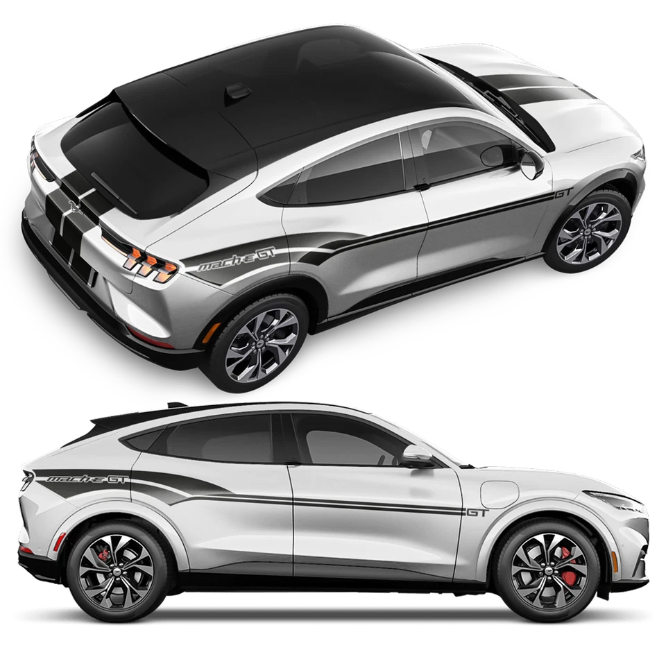 Juego de rayas de carreras estilo GT Shelby, para Ford Mustang Mach-E 2020-2025 Foto 1 de 4