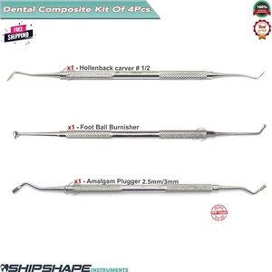 Hollenbeck Carver 1/2, Bal Burnisher 27/29, Double Ended Amalgam Plugger 2.8mm - Bild 1 von 4