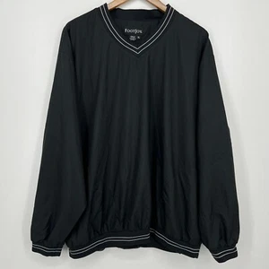 FootJoy Windbreaker Jacket Men's Size XL Black Pullover V-Neck Pockets Softshell - Picture 1 of 10