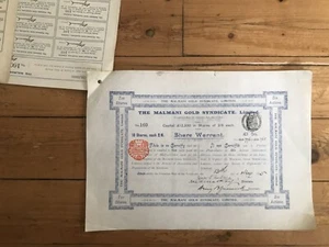 THE MALMANI GOLD SYNDICAT (SOUTH AFRICA) 1895 (E5) - Photo 1/1
