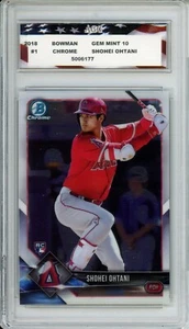 2018 Bowman Chrome #1 Shohei Ohtani Rookie Card AGC 10 Gem Mint Dodgers 50/50 - Picture 1 of 2