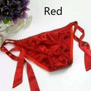 Women 100% Silk Side-tie Briefs Sexy Low Rise Bikini Panties Underwear Underpant - Picture 1 of 17