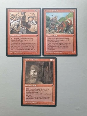 Dwarven Soldier x3 MTG Fallen Empires (1994) Common Red Creature NM - Image 1 of 2