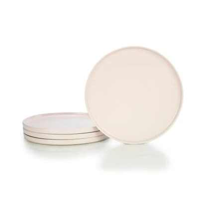 Everything Kitchens Modern Flat 11" Dinner Plates (Set of 4) | Soft Pink - Image 1 of 4