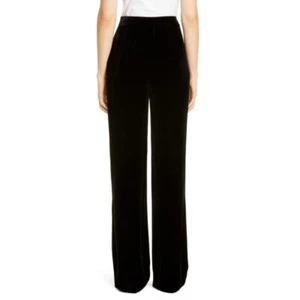 Lafayette 148 New York Damen Hose 4 schwarz Seidenmischung Samt weites Bein - Bild 1 von 12