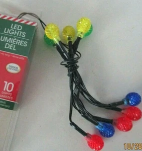 LED LIGHT..BATTERY OPERATED.. ROUND ORNAMENTS.. 10 LIGHTS..3 FT. LONG - Picture 1 of 1