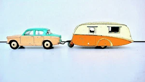 DINKY TOYS ENGLAND HILLMAN MINX AVEC CARAVANE REF 175/190 1958 BON ÉTAT 2 - Imagen 1 de 9