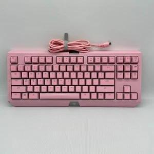 Razer BlackWidow TE Chroma V2 Quartz Pink Wired Keyboard Gaming Mechanical - Picture 1 of 15