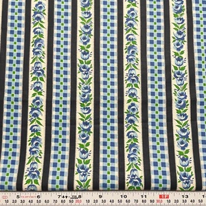 Vintage Florals & Checkered Striped Cotton Fabric by the HALF YARD 18" x 35" - Picture 1 of 2