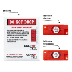 Indicatore urto armabile Drop-N-Tell spedizione fragile 25 g Riutilizzabile 1pz - Imagen 1 de 1