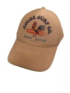Koloa Surf Co. Sombrero de camionero beige con espalda de malla y bordado de cierre a presión ajustable - Imagen 1 de 6