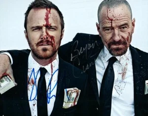 Aaron Paul Bryan Cranston autographed 8x10 Photo signed Picture Very Nice + COA - Picture 1 of 1