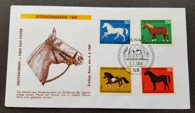 Germany Horses 1969 Animal Fauna Farm (stamp FDC) - Image 1 of 4