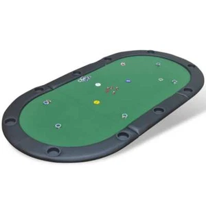 Superficie Tavolo Poker per 10 Giocatori Pieghevole Verde - Foto 1 di 6