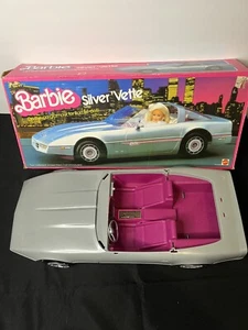 Barbie Silver Corvette Convertible Car Chevrolet Retro Vintage 1984 Mattel Box - Picture 1 of 24
