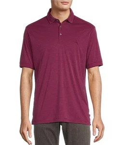 $118 Tommy Hombre Bahía Rayas Manga Corta Polo, Poción Púrpura, 4XL - Imagen 1 de 4