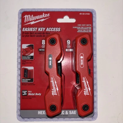 Milwaukee 48-22-2183 17 Key Folding Hex Key SAE/Metric Sets -  2PC - Image 1 of 4