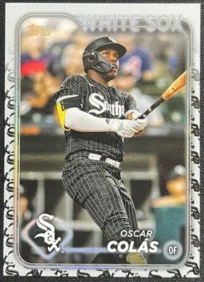 2024 TOPPS SERIES ONE OSCAR COLAS TEAM LOGO BORDER SSP WHITE SOX - Image 1 of 2