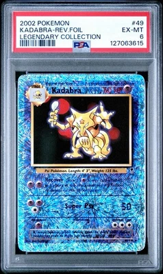 2002 Pokémon TCG Kadabra Legendary Collection 49/110 Reverse Holo PSA 6 - Image 1 of 2