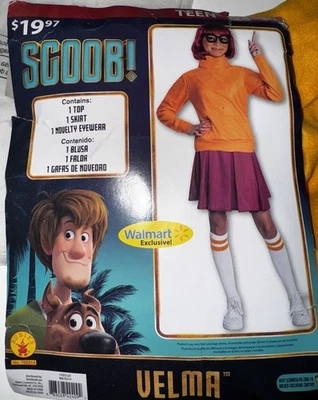 3 Piece Scooby Doo VELMA  costume Cosplay Teen 28-30 MIP Walmart Exclusive - Image 1 of 4