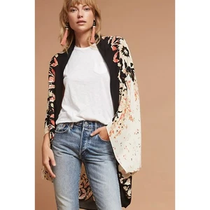Floral Boho Peasant Rounded Kimono OSFM - Picture 1 of 7