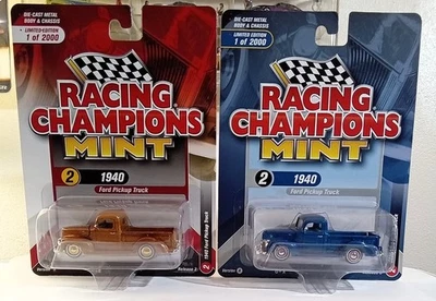 Racing Champions neuwertig 1940 Ford Pickup Truck Chase & Reg, 2 Stück Rarität - Bild 1 von 4