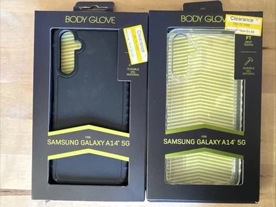 2 Funda de teléfono Samsung Galaxy A14 5G transparente y negra cuerpo guante 8 pies probada contra caídas Foto 1 de 4