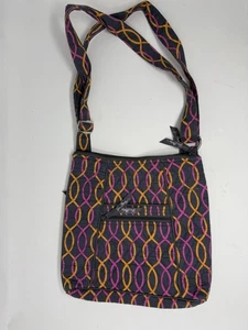 Vera Bradley Hipster Purse Jazzy Swirls Crossbody Bag Pink Orange Gray Zips - Picture 1 of 6