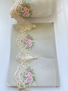 Multicolor Floral Embroidered Border Trim for Sewing/Crafts/Upholstery/7" Wide - Picture 1 of 15