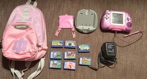 LEAP FROG LEAPSTER HANDHELD L-MAX LEARNING GAME SYSTEM 8 Games incl - Picture 1 of 9
