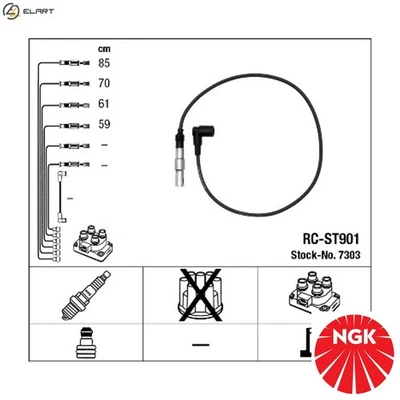 IGNITION CABLE KIT 7303 FOR VW SEAT ALD/AUC/AER/ANV/ALLAUD/AKK/APQ/AKVAEX 1.4L - Image 1 of 4