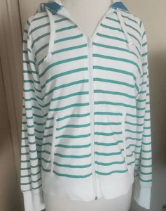 H19 Cocoa green and white striped hoodie - Picture 1 of 9