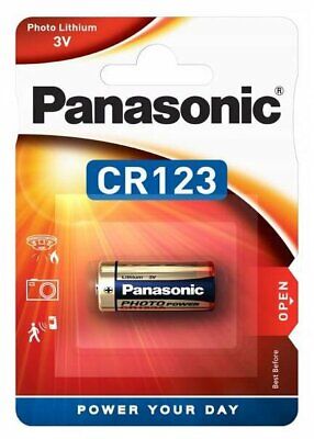 2x Panasonic Batterie CR123 CR17345 CR123A DL123A Lithium Photo 3V Im Blister • 7.36€