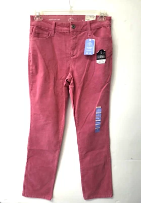 Pantalones de pana St John's Bay para mujer 8 verde pierna recta tiro medio panel adelgazante Foto 1 de 4