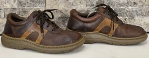 Scarpe da passeggio vintage Skechers da uomo in pelle marrone Oxford comode grosse anni 90 Y2K taglia 8 - Foto 1 di 12