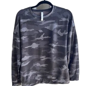 Sudadera Athleta Gris Camuflaje Cuello Redondo. Lyocell/algodón/modal/spandex. Talla pequeña - Imagen 1 de 6