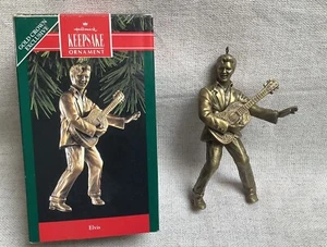 Hallmark Ornament 1992 Elvis tocando guitarra color latón - Imagen 1 de 5