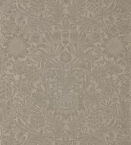 William Morris & Co Pure Sunflower Wallpaper 216045 Colour Mole/Gold - Picture 1 of 5