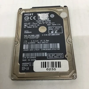 Hitachi HTS541010A9E662 TS5SAF100 H2T10001654S 1TB 2.5" Sata HDD - Picture 1 of 2