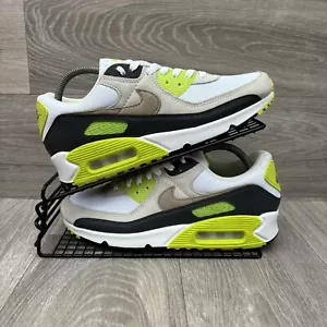 Nike Air Max 90 Herrenschuh Gr. UK 7 Weiß Neon Mesh Gym Running Turnschuhe - NEU - Bild 1 von 10