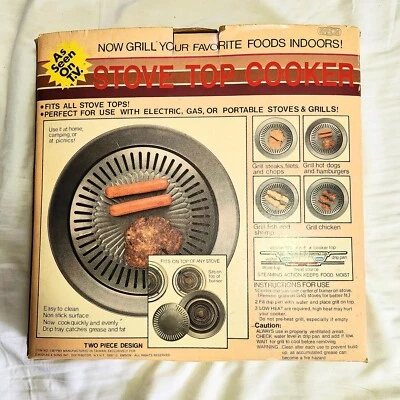 Vintage Emson Stovetop Grill Indoor Smokeless Outdoor Kitchen Top For Stove Pan  - Image 1 of 4
