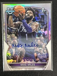 Mike Miles 2022-23 1st Bowman U University Chrome Silver Refractor Auto /499 #88 - Picture 1 of 2