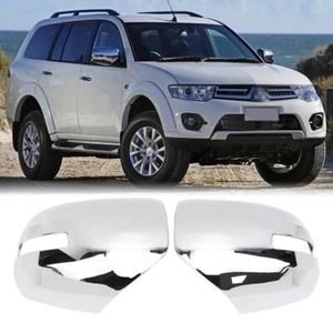 For Mitsu Pajero Sport 2009-2014 Rearview Chrome Side Wing Mirror Cover Trim - Picture 1 of 10