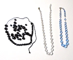3 Vintage facettierte Glasperlen Halsketten - Bild 1 von 3