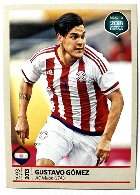 2018 FWC ROAD TO RUSSIA Panini Sticker #371 GUSTAVO GOMEZ Paraguay - Image 1 of 2