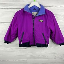 L.L.Bean Girls Size S Vintage 90's Purple Fleece Lined Warm-Up Jacket Reflective