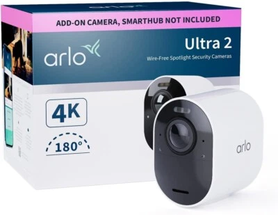 Arlo Ultra 2 | Outdoor Security Add-On Camera | 4K UHD Wireless CCTV | White - Image 1 of 4