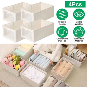 4PACK Foldable Clothes Closet Organizer Washable Storage Bins Containers Bedroom - Picture 1 of 14