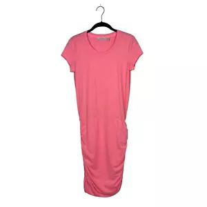 Athleta Topanga Tee Kleid Damen Gr. XS koralle gerafft weich dehnbar schlankmachend - Bild 1 von 5